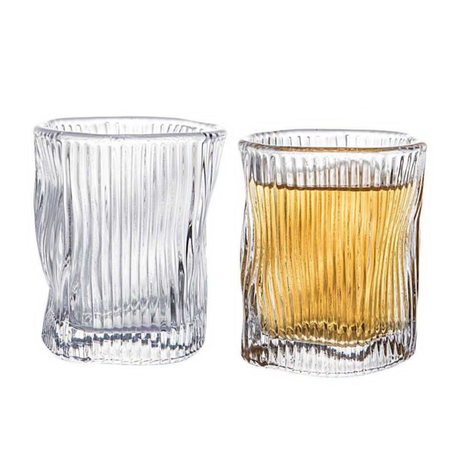 Organic ribbed shot glasses – 6-piece set