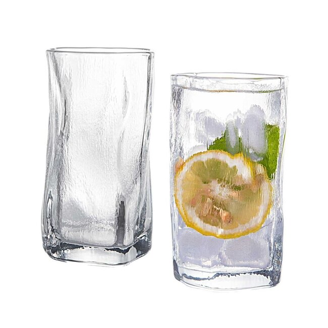 Organisch ijzige longdrinkglazen – 6-delig