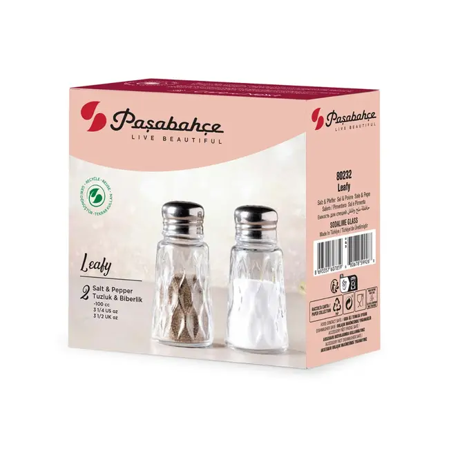 Leafy salt and pepper shaker