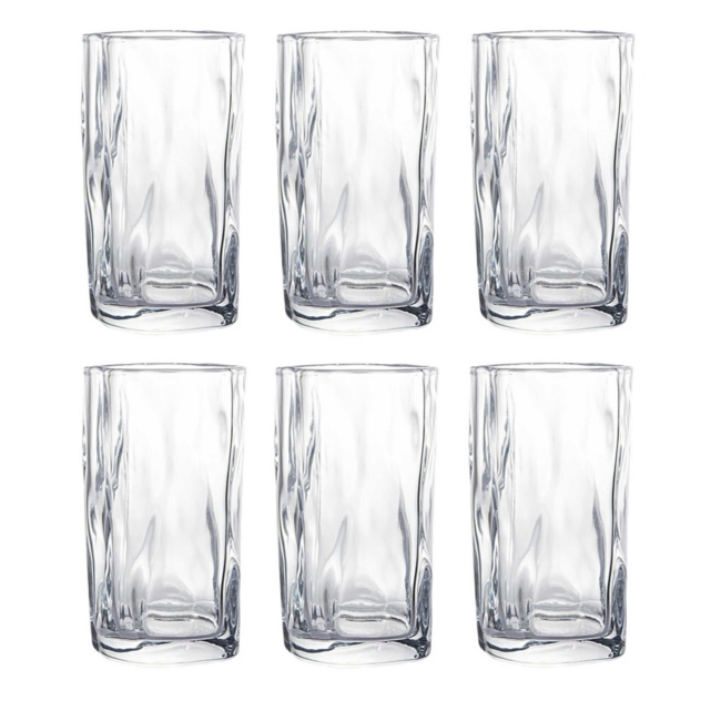 Organisch longdrinkglazen – 6-delig