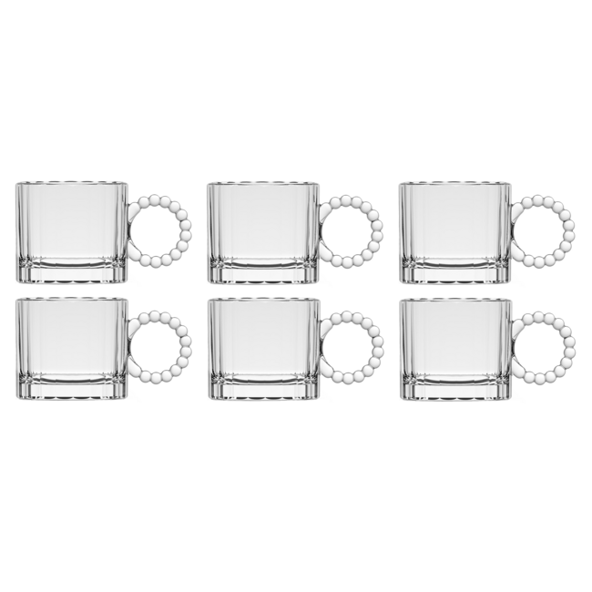 Pearl glasses with handle - set of 6