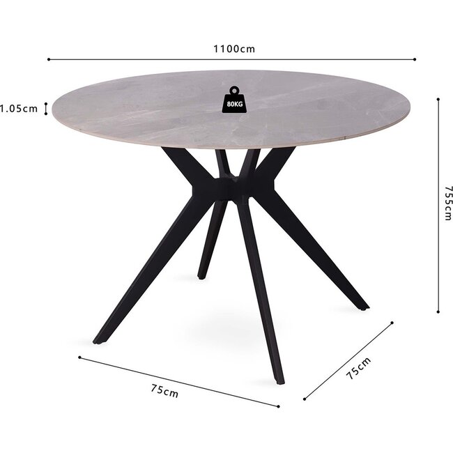 Eettafel Gray Stone - 110 cm