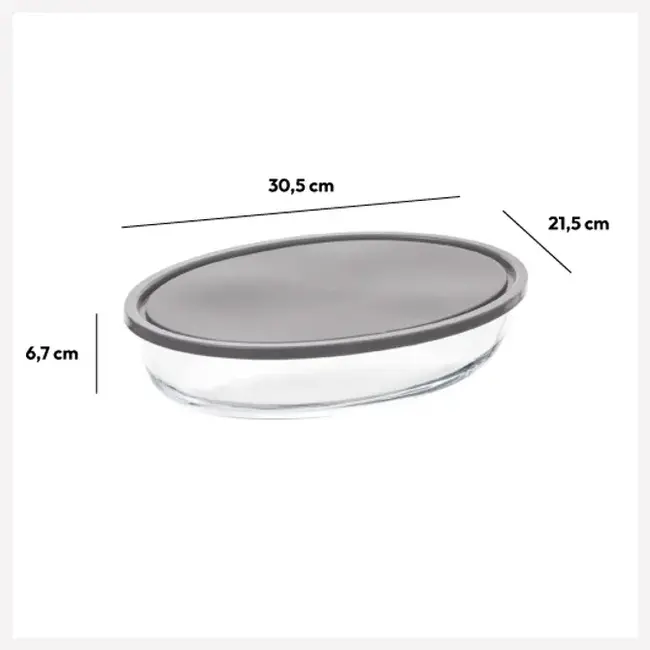 Kapaklı oval fırın kabı – 30 x 21 cm