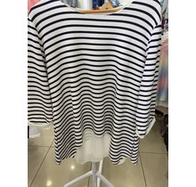 LILJEN STRIPEY TOP WITH ROUND NECK AND TURNUP SLEEVE
