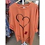 Italy Moda ITALY MODA TOP WITH SIDE ZIP AND HEART LOVE