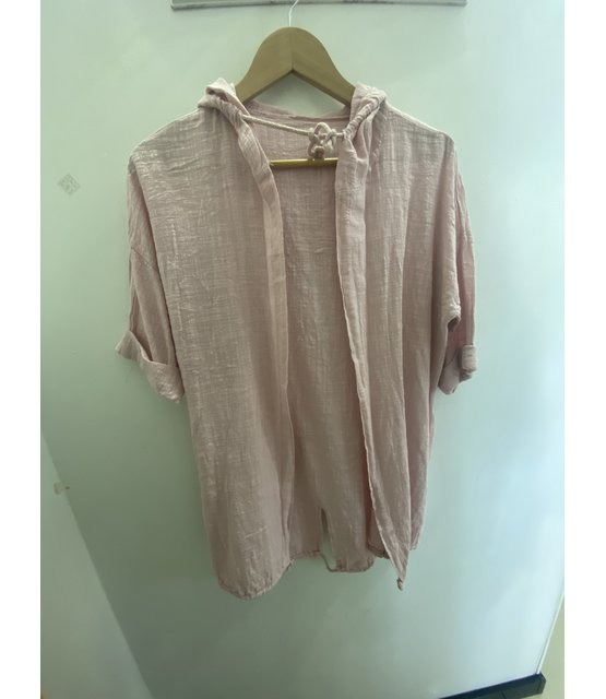 MADE IN ITALY LINEN  MIX JACKET WITH HOOD