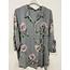 NEW COLLECTION MADE IN ITALY NEW COLLECTION MISS STYLE GREY SHIRT WITH ROSES