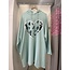 Italy Moda ITALY MODA LONG GREEN HOODY WITH HEART