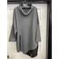 LUX LUNA COWL NECK ZIP DETAIL PU EFFECT TUNIC