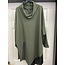 LUX LUNA COWL NECK ZIP DETAIL PU EFFECT TUNIC
