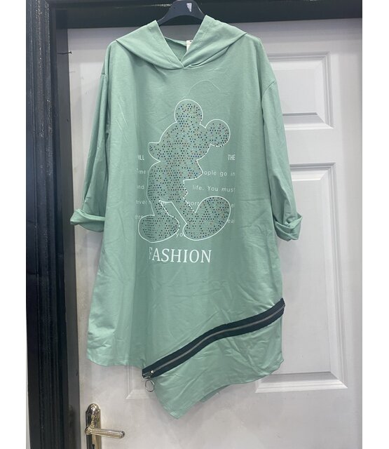 NEW STYLE MICKEY HOODED ZIP TUNIC