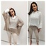 CHOKLATE CHOKLATE HOLE KNIT BATWING V NECK JUMPER