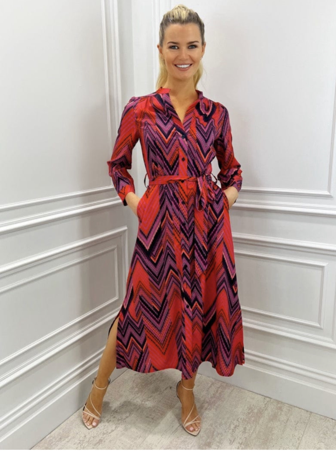 Orange/Pink Capri Midi Dress | Kate & Pippa | SilkFred US