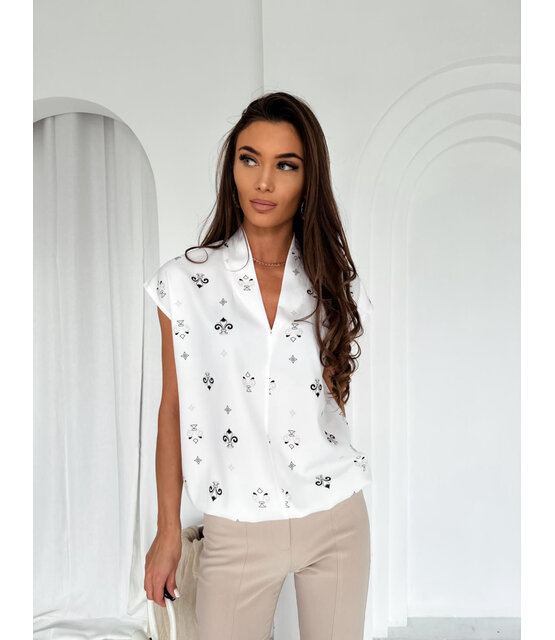EMI V-NECK PRINT TOP 4018