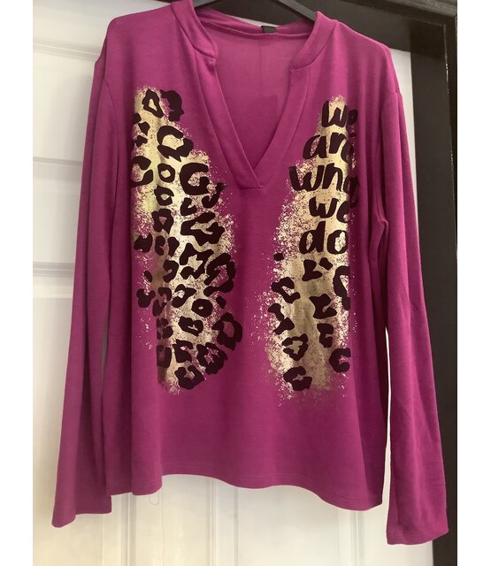 NAIIF LEOPARD V-NECK TOP 810