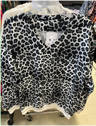 EMI LEOPARD PRINT LONG SLEEVE TOP 3758
