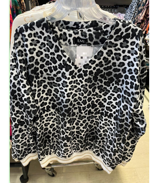 EMI LEOPARD PRINT LONG SLEEVE TOP 3758