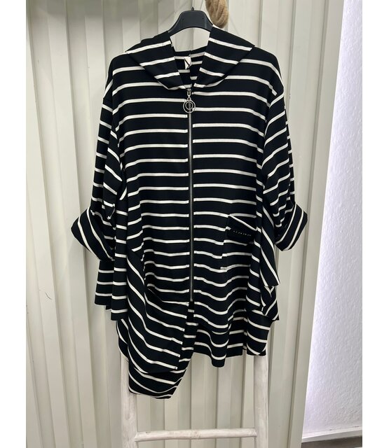 MADE IN ITALY STRIPED HOODED JACKET 2749