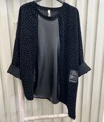 MADE IN ITALY PU/VELOUR TOP 6070