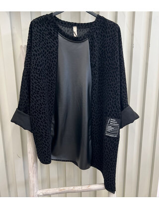 MADE IN ITALY PU/VELOUR TOP 6070