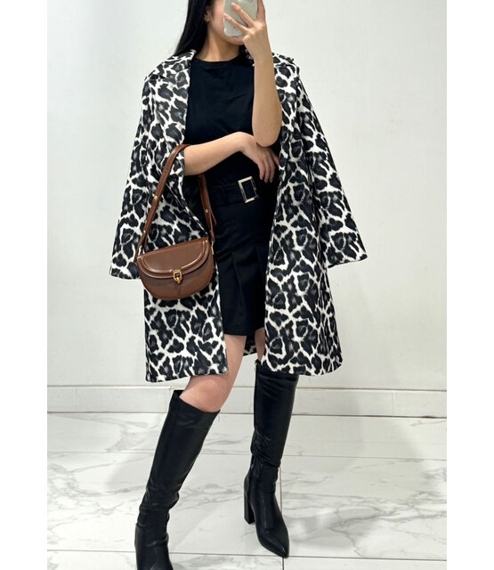ROSY DAY LEOPARD WOOL COAT 8484 ROSY DAY LEOPARD WOOL COAT 8484