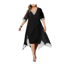 ITALY MODA V-NECK SPARKLE DRESS 1350