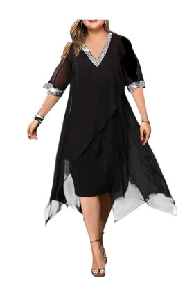 ITALY MODA V-NECK SPARKLE DRESS 1350