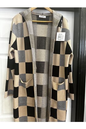 EVIS HOODED SQUARE CARDIGAN 3036