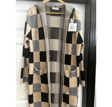 EVIS HOODED SQUARE CARDIGAN 3036