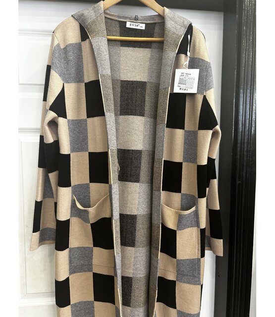 EVIS HOODED SQUARE CARDIGAN 3036