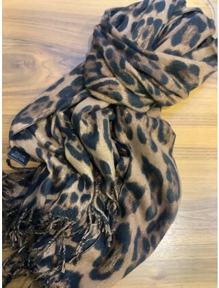 JAINSON LEOPARD TOSSEL SCARF 1199