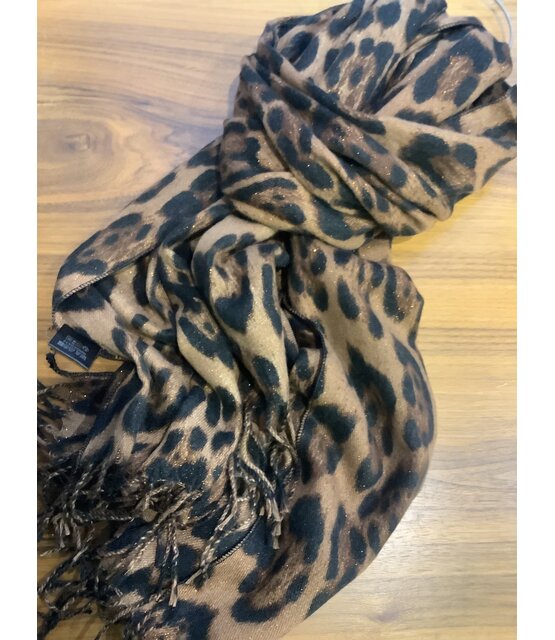 JAINSON LEOPARD TOSSEL SCARF 1199 JAINSON LEOPARD TOSSEL SCARF 1199