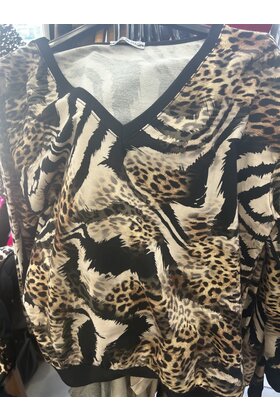 MADE IN ITALY V-NECK LEOPARD TOP 4779