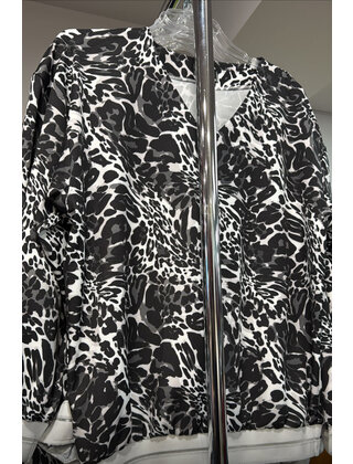 EMI V- NECK LONG SLEEVE LEOPARD TOP 1959