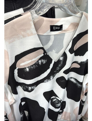 EMI LING SLEEVE PRINT TOP 9601