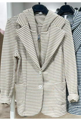 NAIFF STRIPED HOOD BLAZER 022