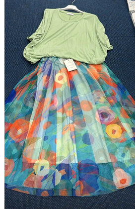 MADE IN ITALY ELASTIC WAIST LONG SKIRT 4356