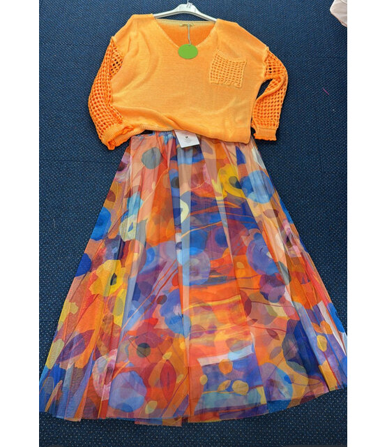 MADE IN ITALY ELASTIC WAIST LONG SKIRT 4356