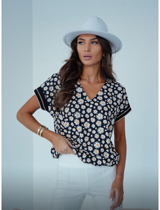EMI V-NECK DAISY TOP 8789