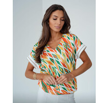 EMI V-NECK PRINT TOP 1090