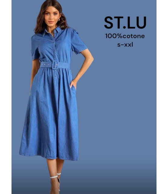 EWINKER SHORT SLEEVE DENIM SHIRT DRESS 8451 EWINKER SHORT SLEEVE DENIM SHIRT DRESS 8451