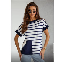 EMI STRIPED SHORT SLEEVE TOP 9090