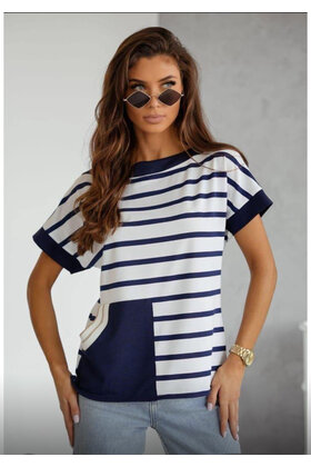 EMI STRIPED SHORT SLEEVE TOP 9090