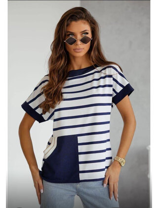 EMI STRIPED SHORT SLEEVE TOP 9090