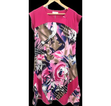 LIN PRINTED SHORT SLEEVE DRESS 5185
