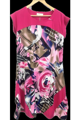 LIN PRINTED SHORT SLEEVE DRESS 5185