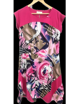 LIN PRINTED SHORT SLEEVE DRESS 5185