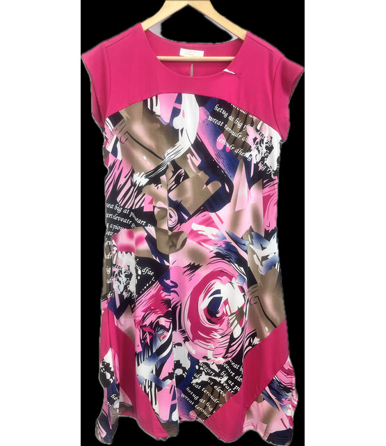 LIN PRINTED SHORT SLEEVE DRESS 5185