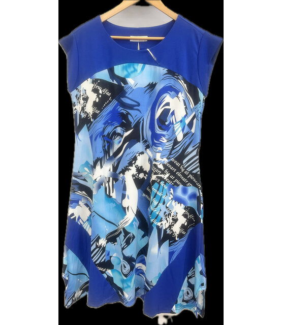 LIN PRINTED SHORT SLEEVE DRESS 5185