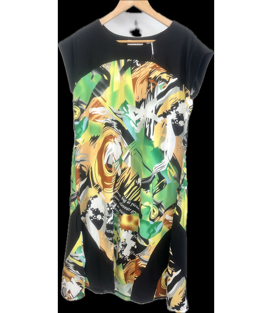 LIN PRINTED SHORT SLEEVE DRESS 5185